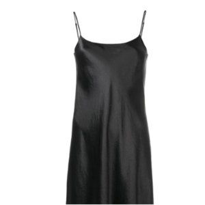 Vince Slip Satin Mini Dress in Black Medium Spaghetti Strap